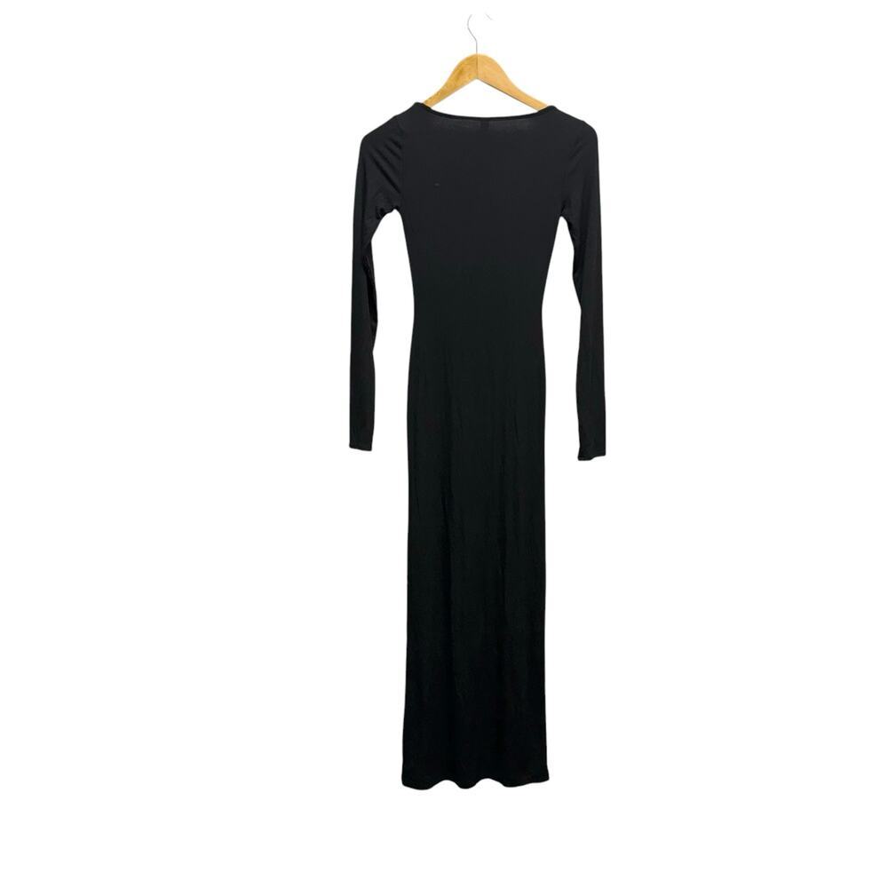 NWT Skims Soft Lounge Ribbed Long Sleeve Dress Onyx Women’s Size XS - Picture 7 of 8
